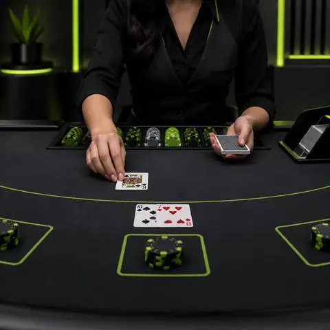 Croupier che gestisce una roulette live su PlexBet